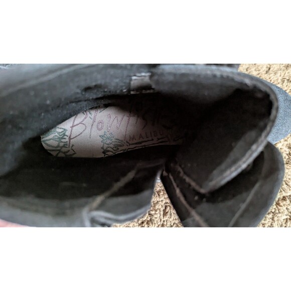 Blowfish Malibu Raco Faux Suede Black Boots Womens Size 10 Combat Ankle - Picture 7 of 8